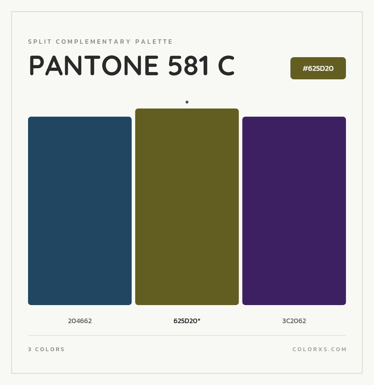 PANTONE 581 C - Split-Complementary Color Palette