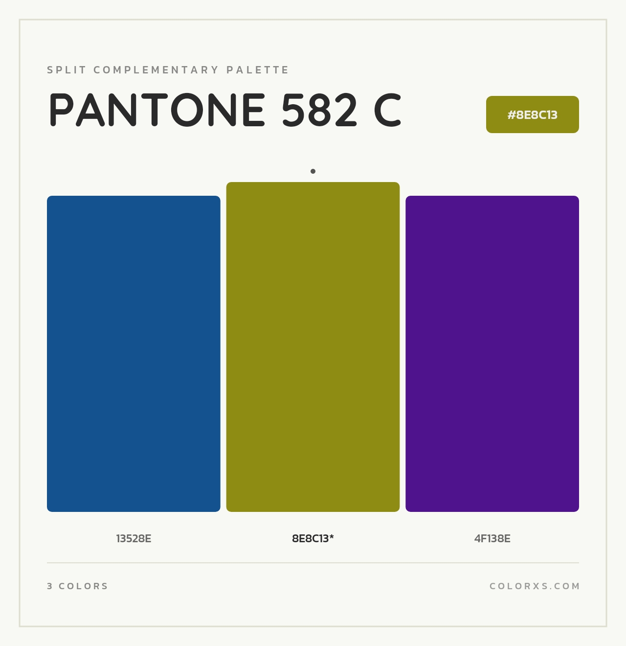 PANTONE 582 C - Split-Complementary Color Palette