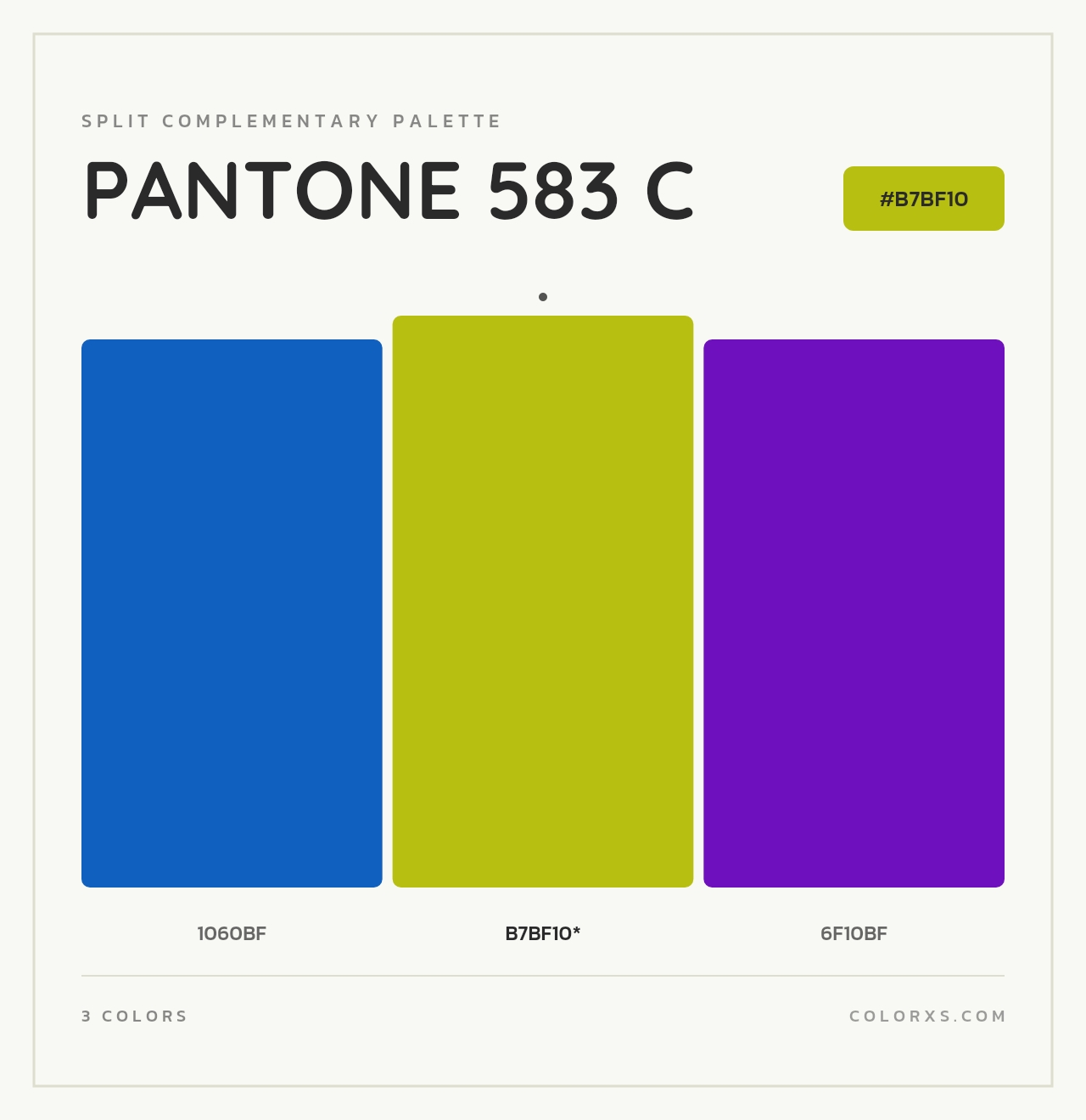 PANTONE 583 C - Split-Complementary Color Palette