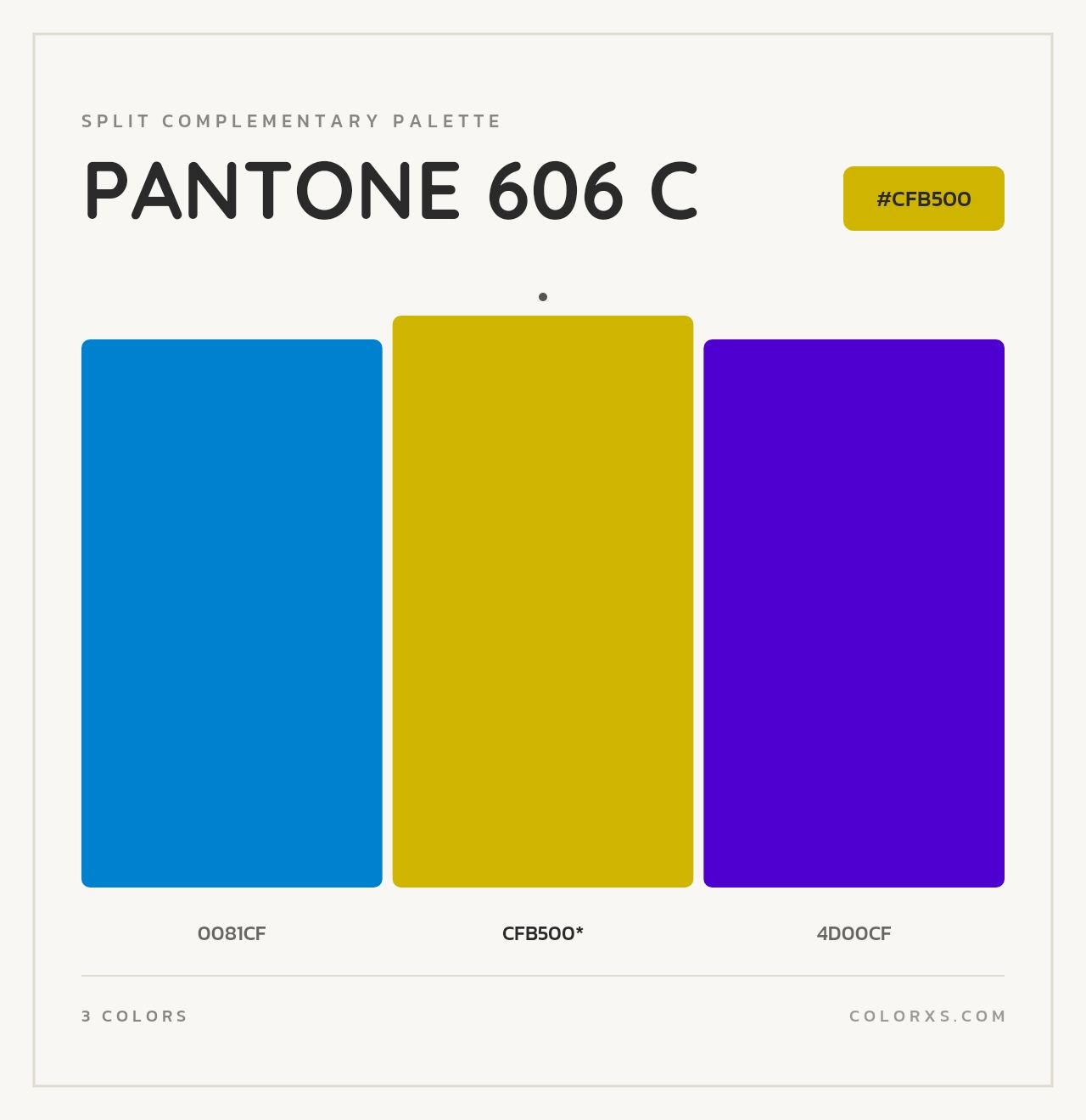 PANTONE 606 C - Split-Complementary Color Palette