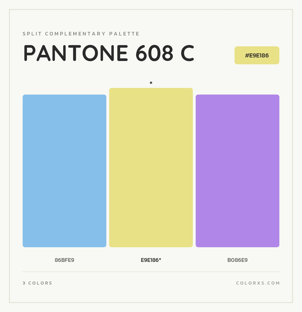 PANTONE 608 C - Split-Complementary Color Palette