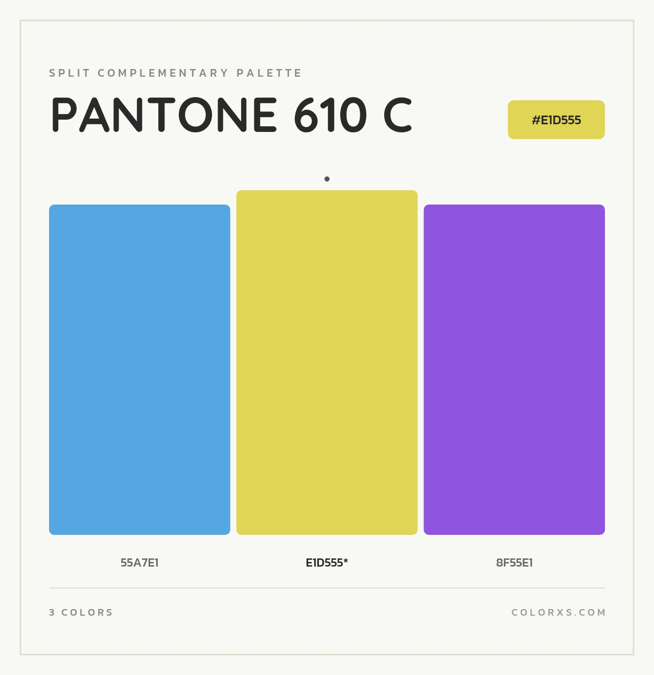 PANTONE 610 C - Split-Complementary Color Palette