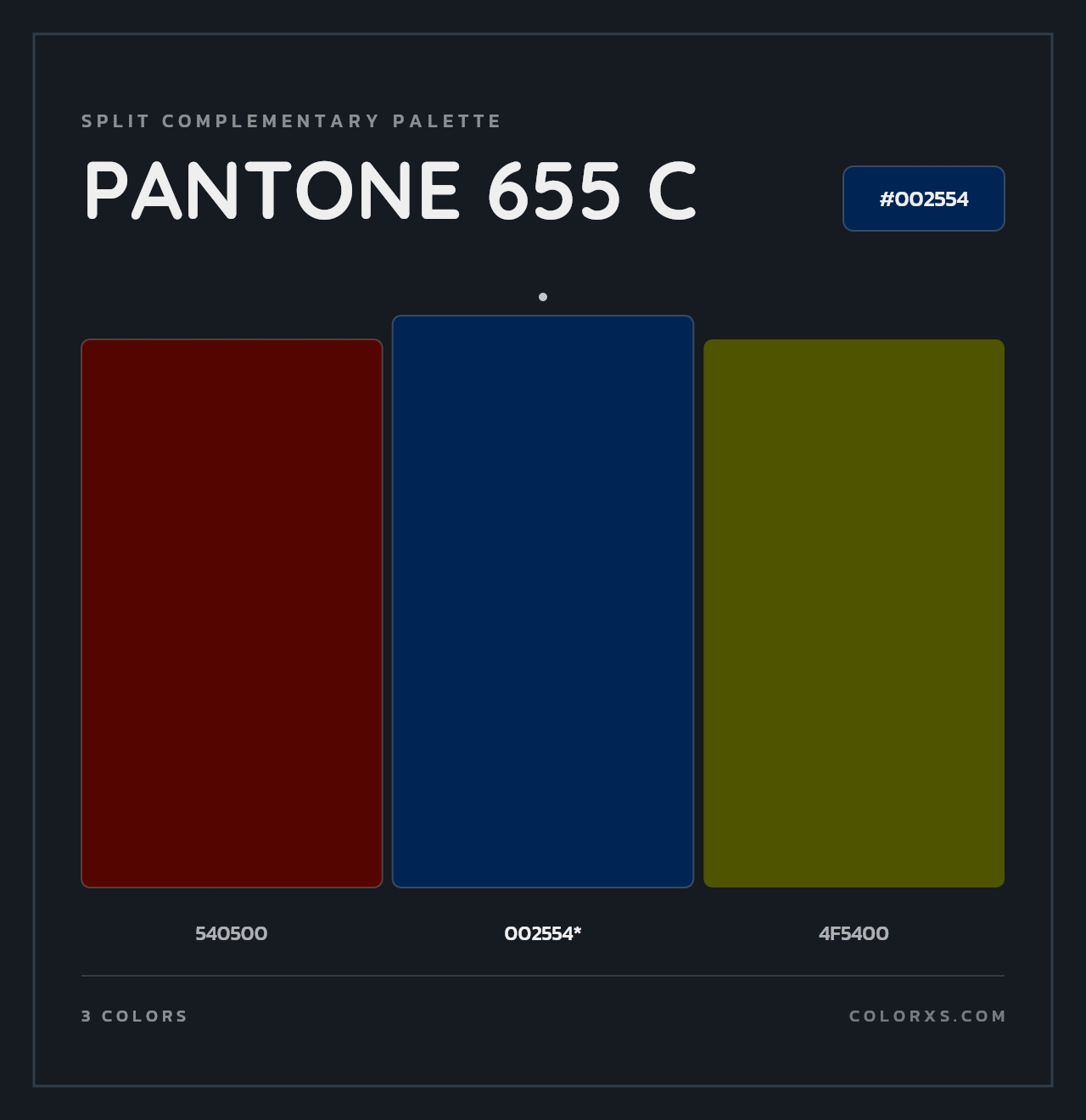 PANTONE 655 C - Split-Complementary Color Palette