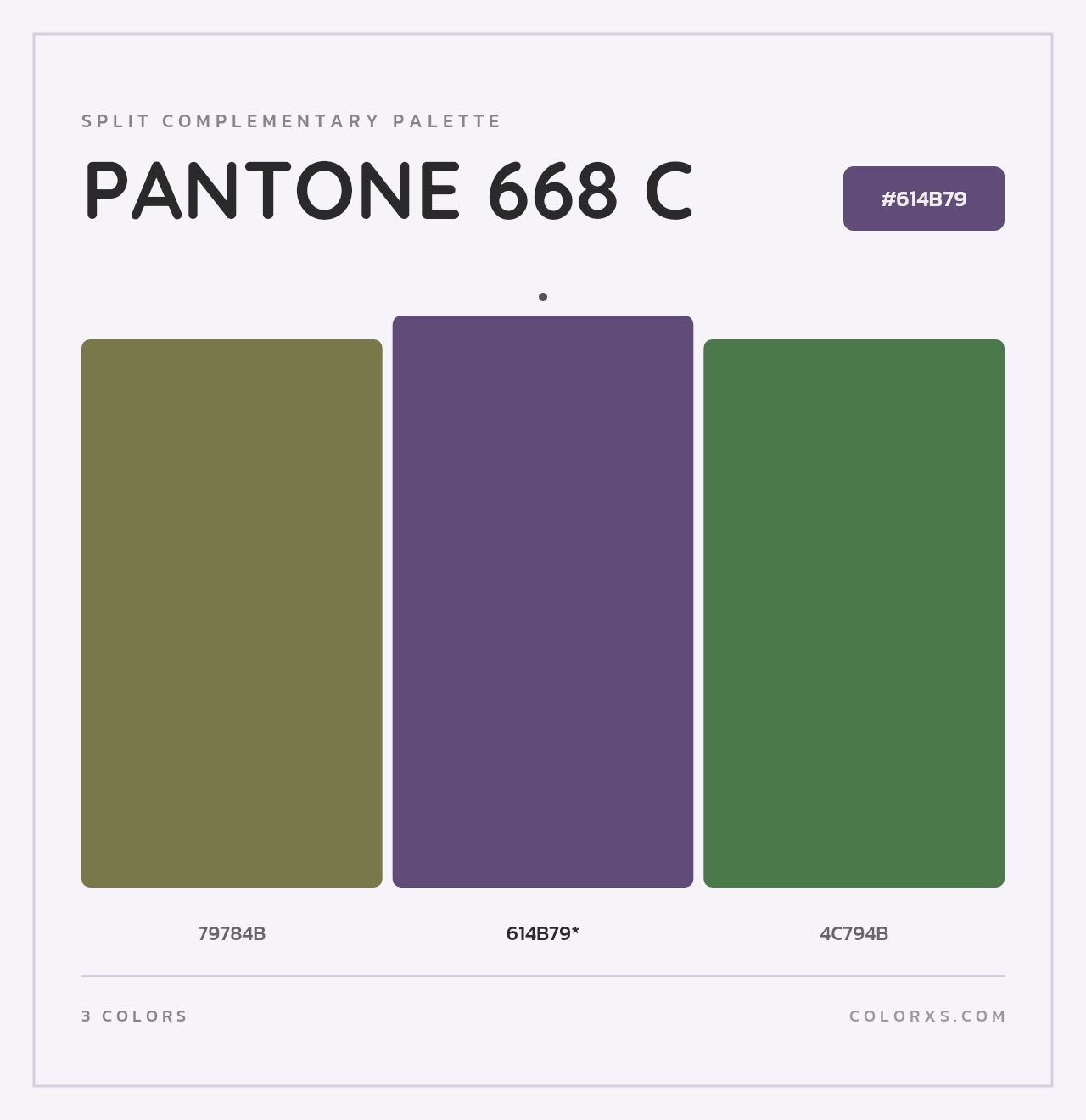 PANTONE 668 C - Split-Complementary Color Palette