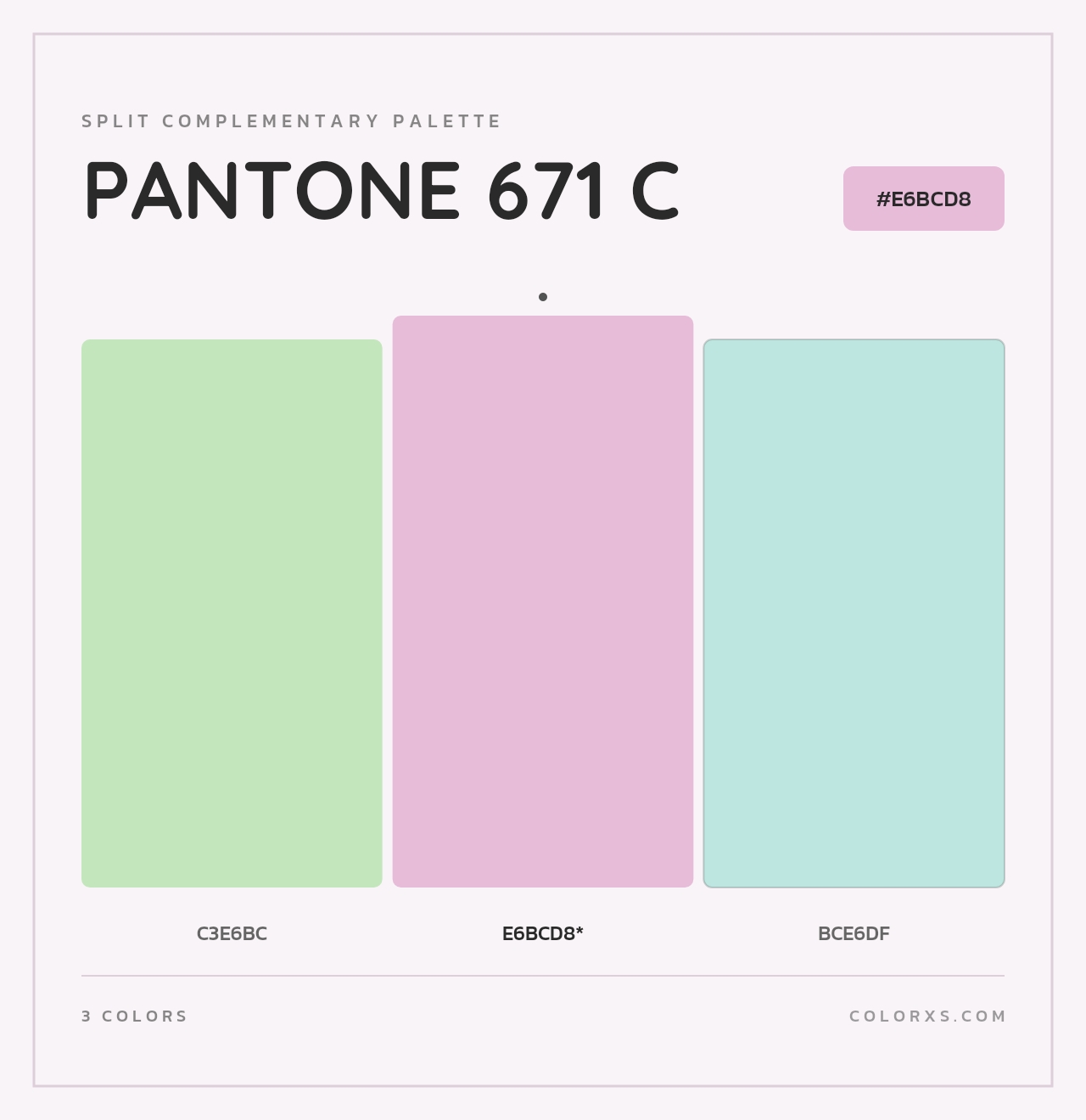 PANTONE 671 C - Split-Complementary Color Palette