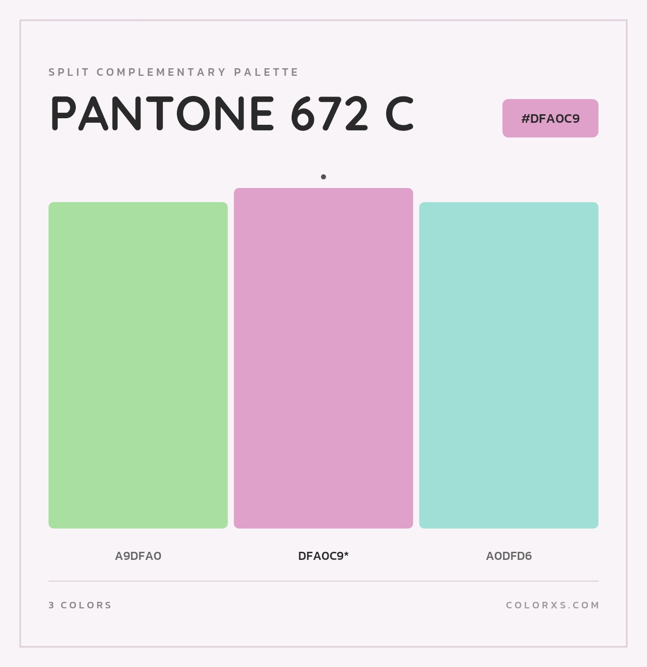 PANTONE 672 C - Split-Complementary Color Palette