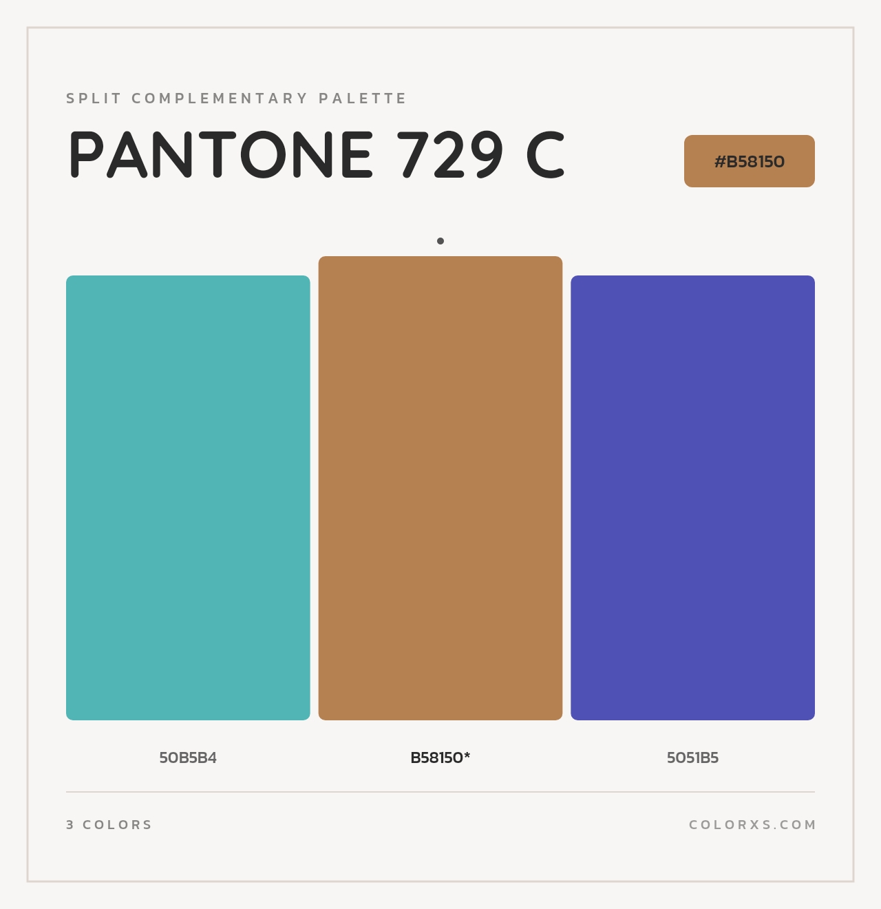 PANTONE 729 C - Split-Complementary Color Palette