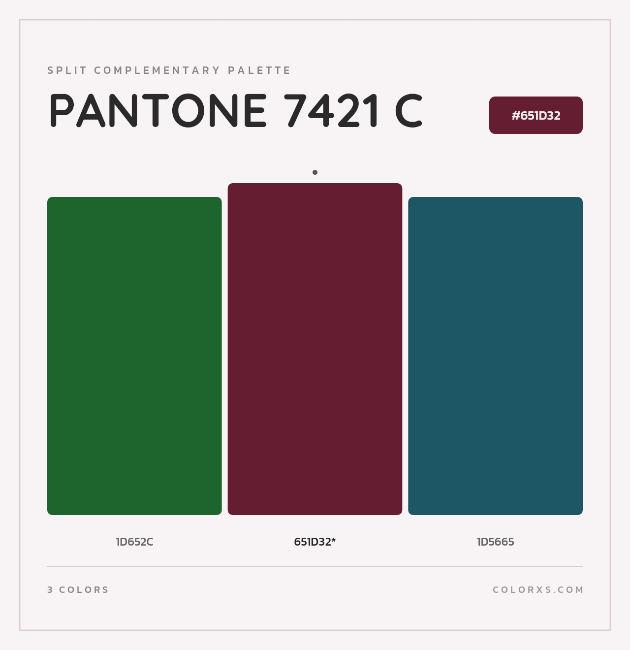 PANTONE 7421 C - Split-Complementary Color Palette