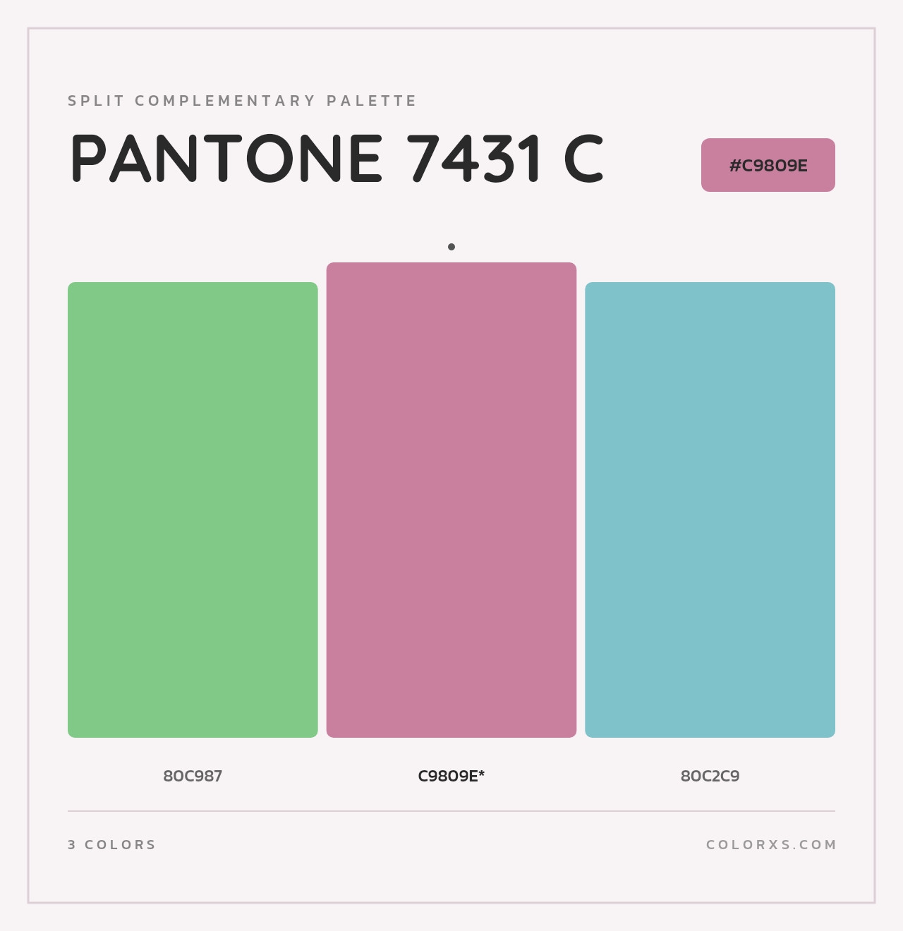 PANTONE 7431 C - Split-Complementary Color Palette