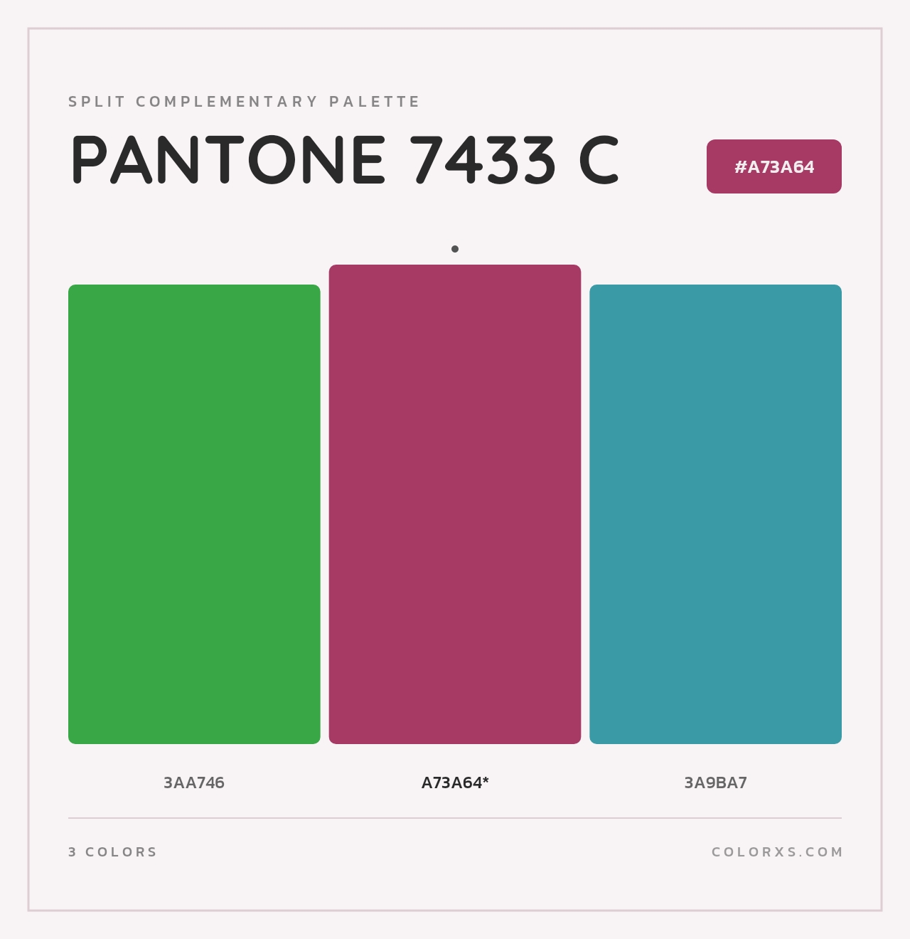 PANTONE 7433 C - Split-Complementary Color Palette