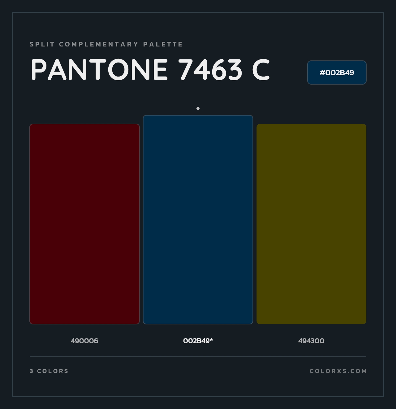 PANTONE 7463 C - Split-Complementary Color Palette