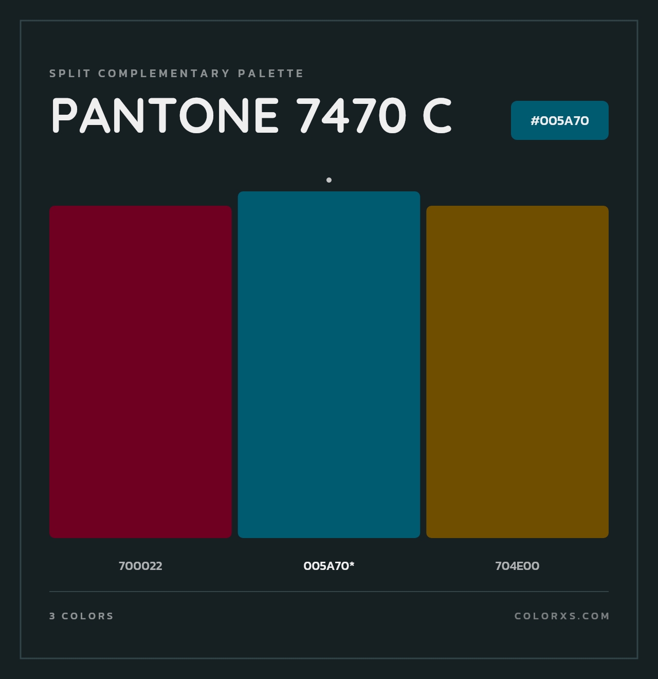 PANTONE 7470 C - Split-Complementary Color Palette