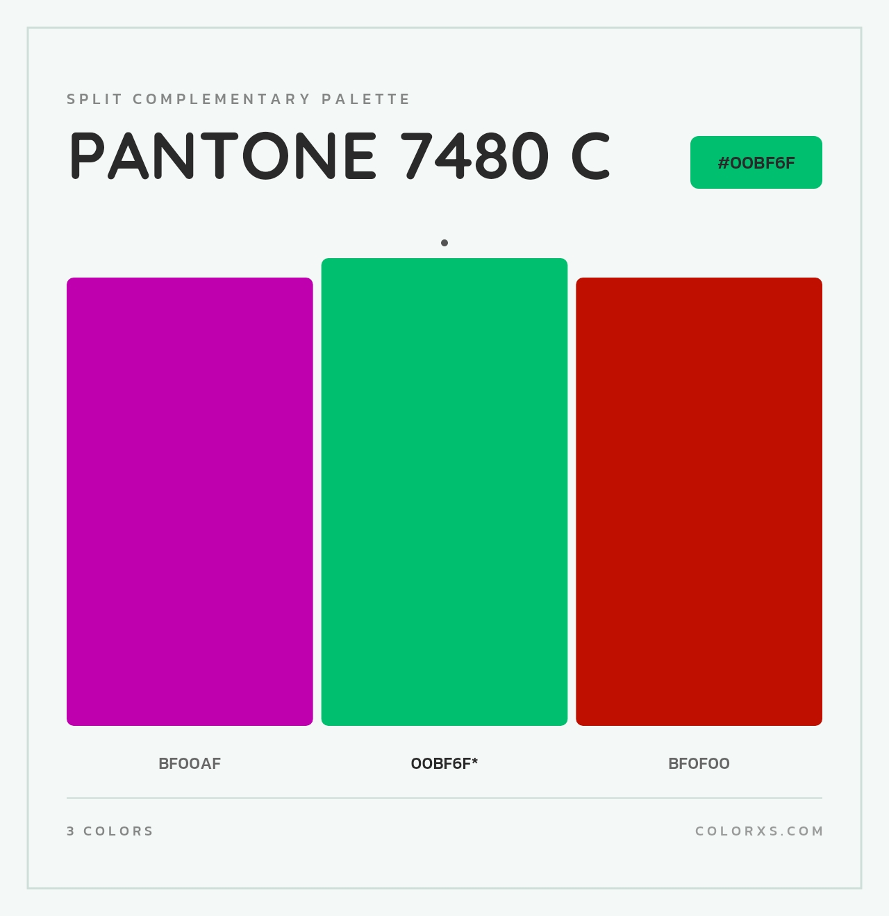 PANTONE 7480 C - Split-Complementary Color Palette