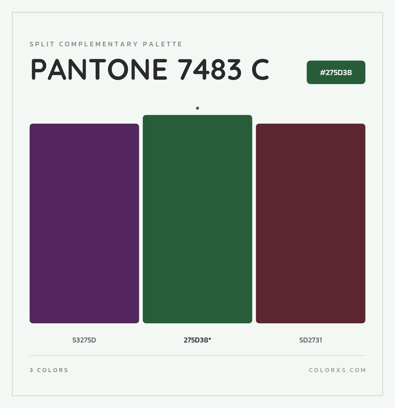 PANTONE 7483 C - Split-Complementary Color Palette