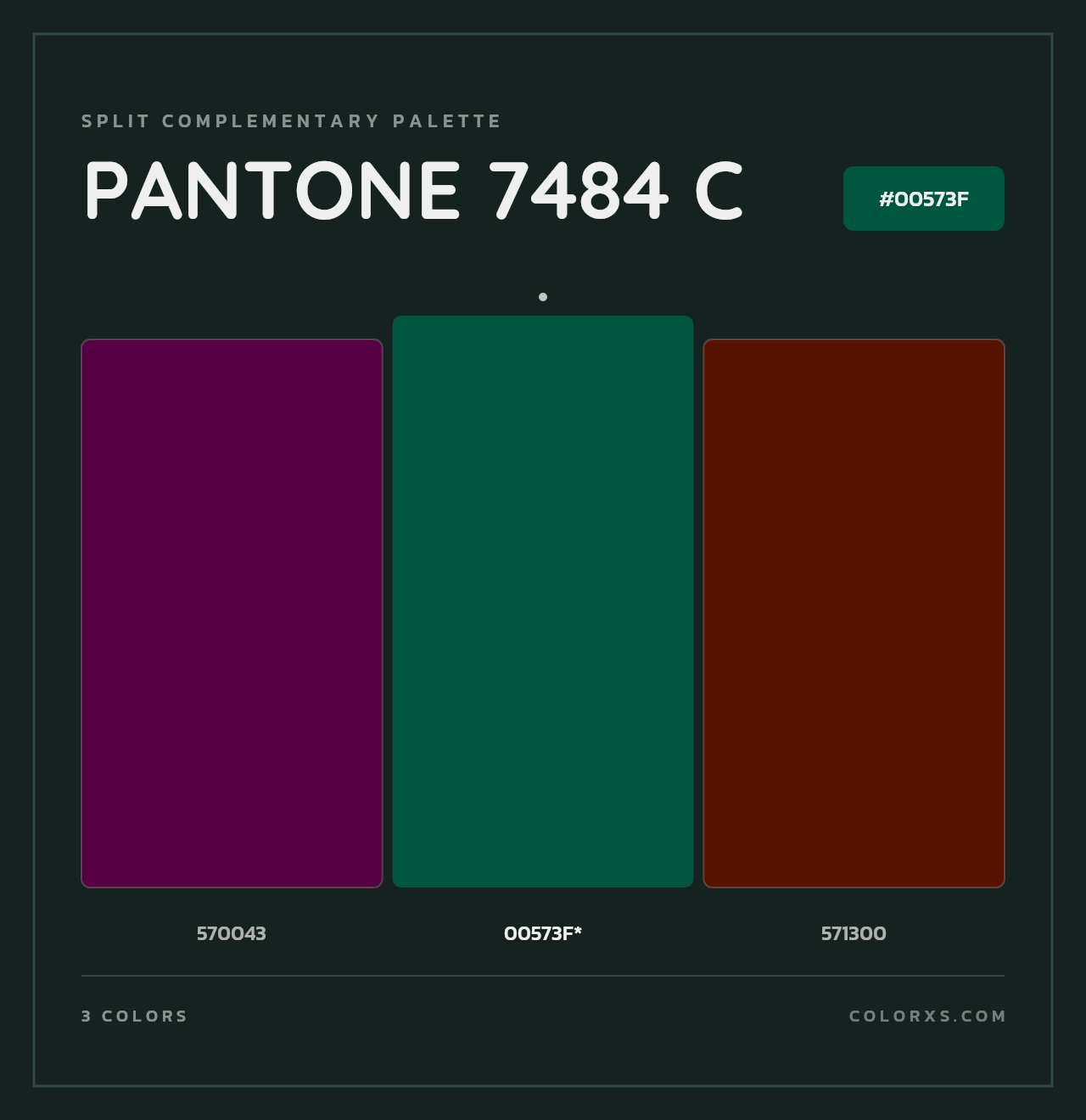 PANTONE 7484 C - Split-Complementary Color Palette