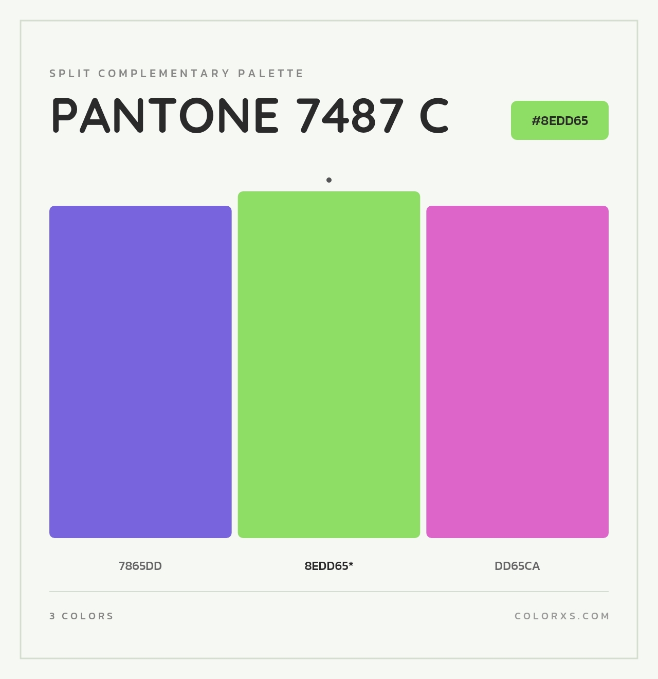 PANTONE 7487 C - Split-Complementary Color Palette