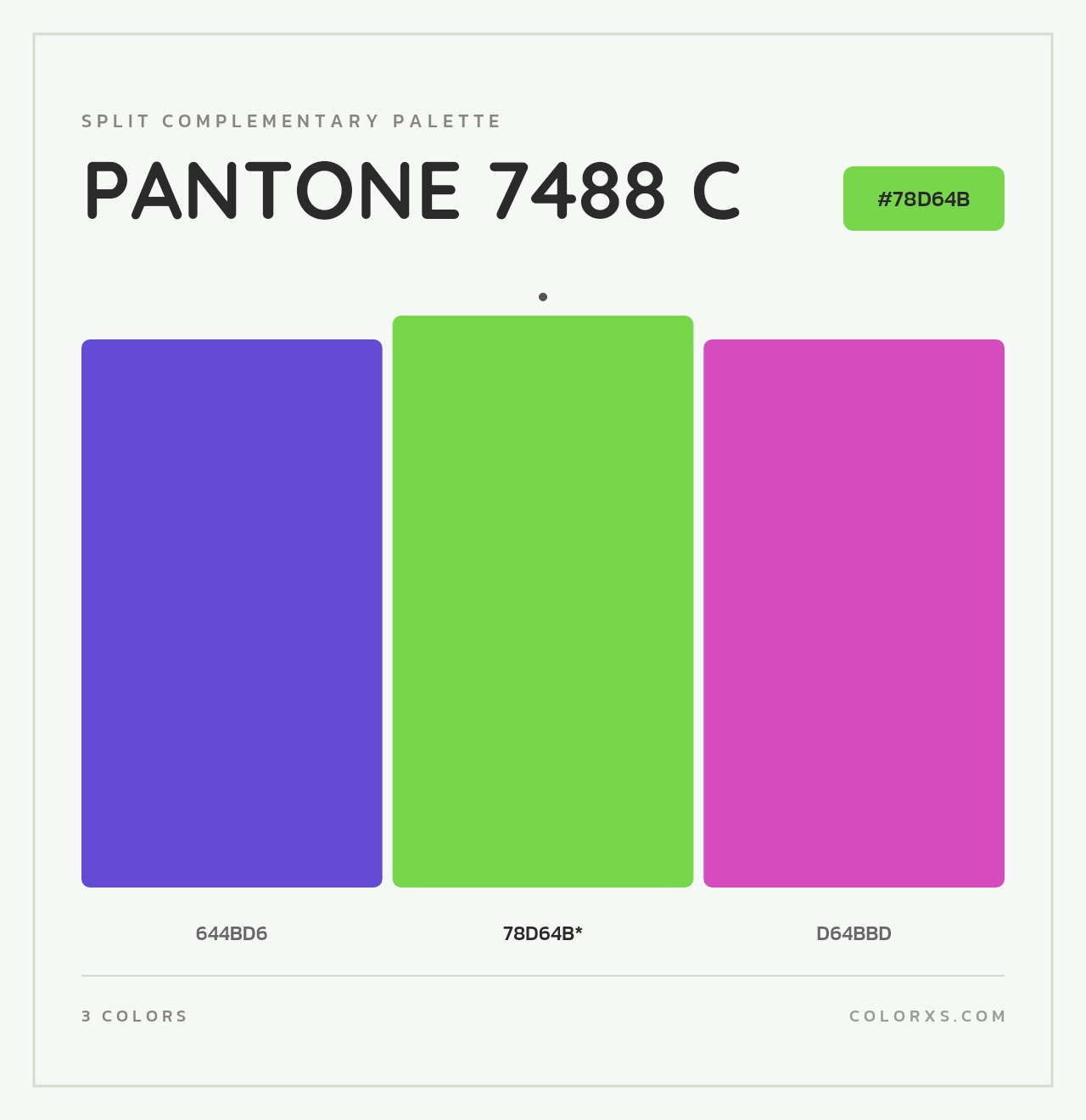 PANTONE 7488 C - Split-Complementary Color Palette