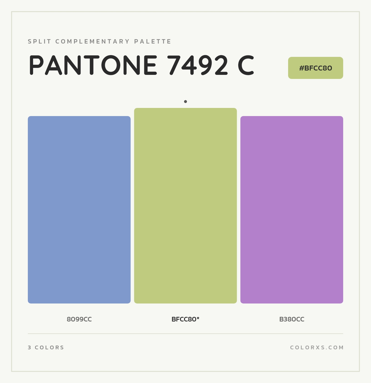 PANTONE 7492 C - Split-Complementary Color Palette