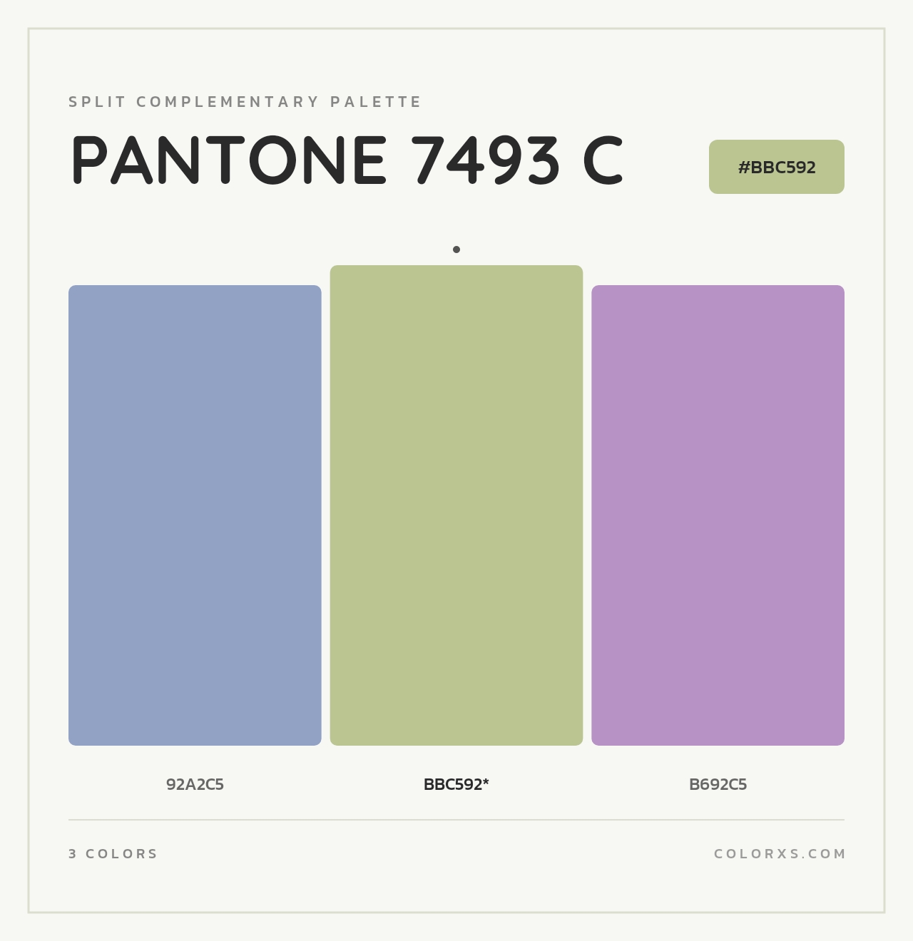 PANTONE 7493 C - Split-Complementary Color Palette