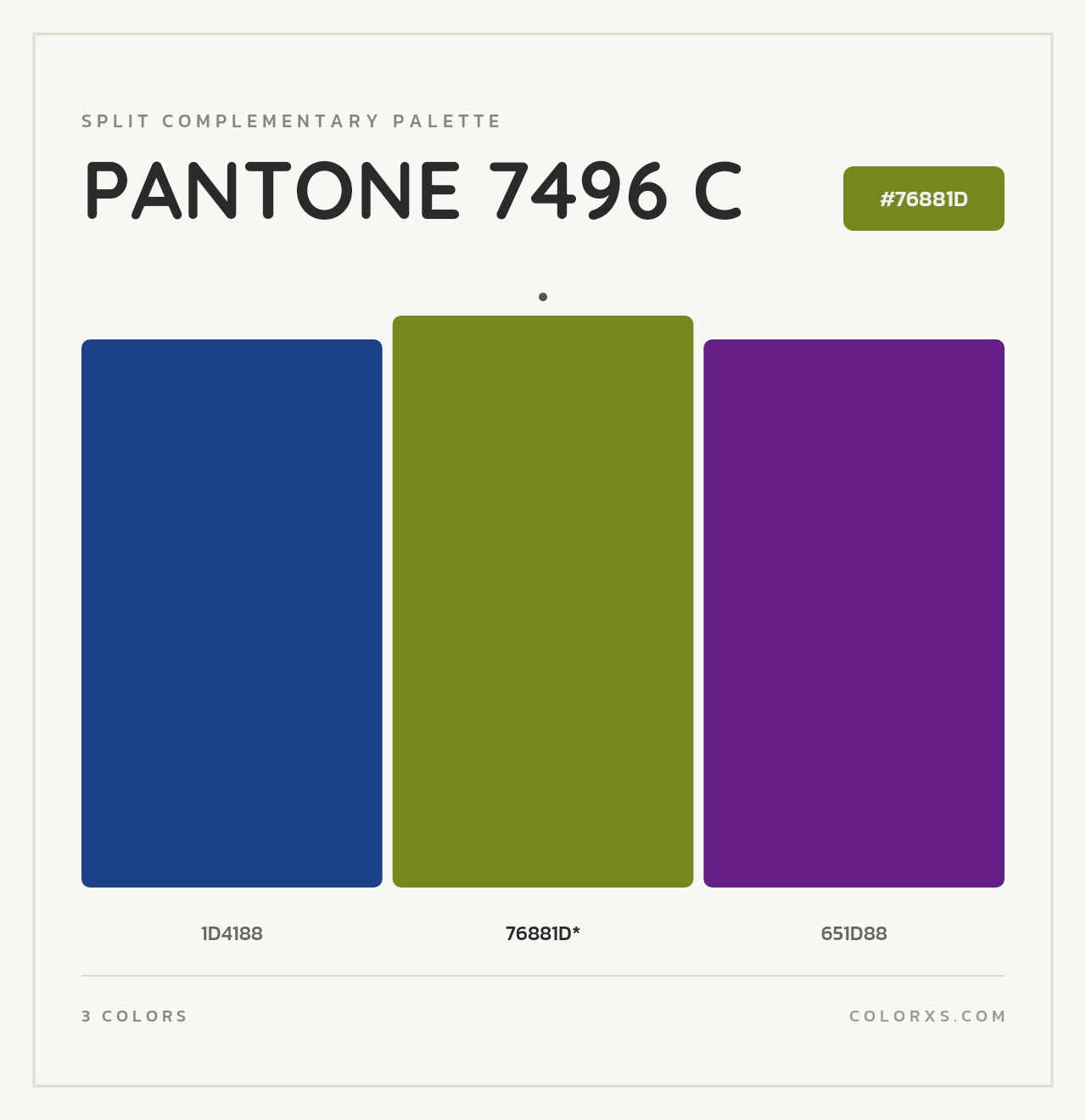 PANTONE 7496 C - Split-Complementary Color Palette