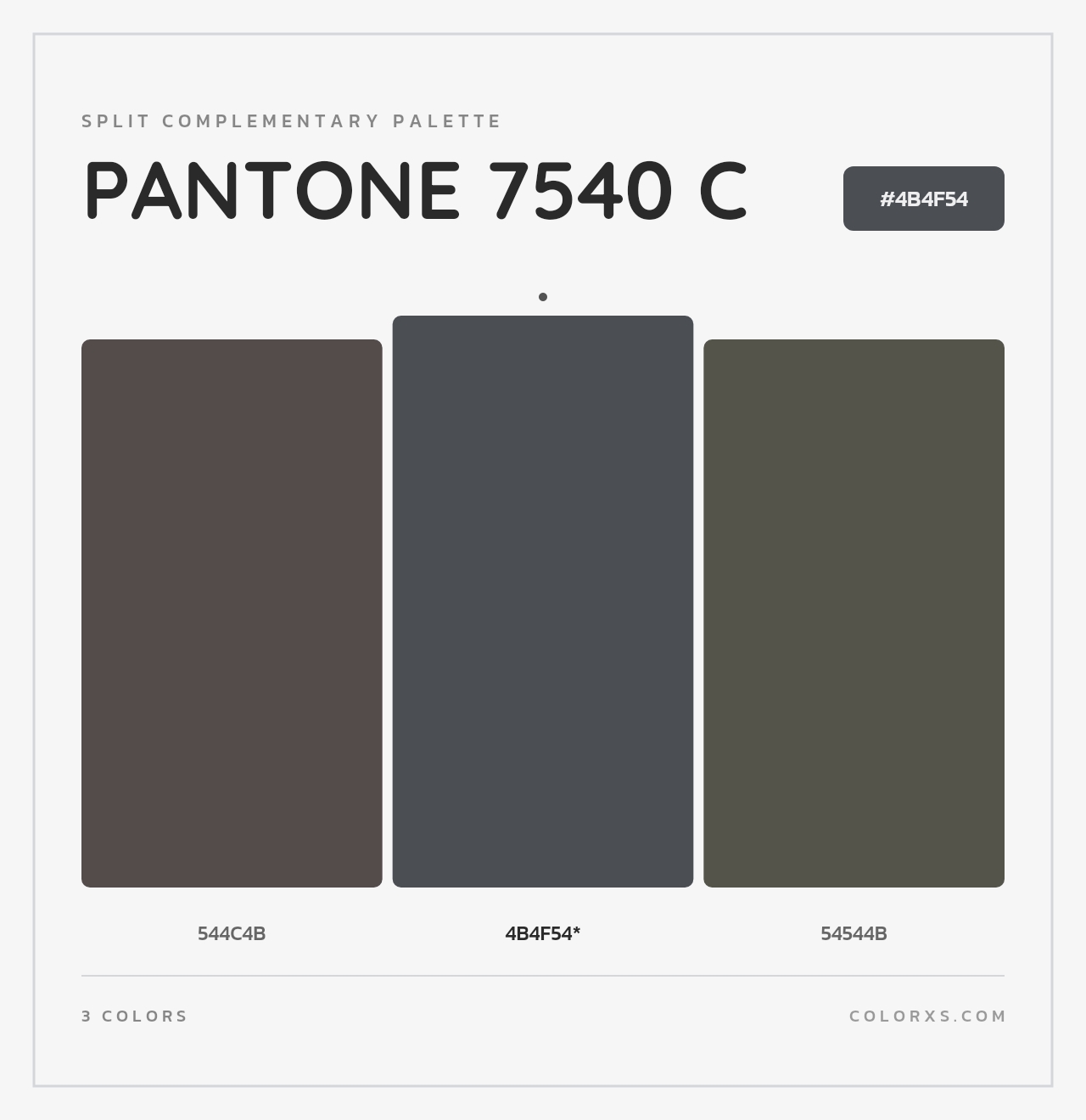 PANTONE 7540 C - Split-Complementary Color Palette