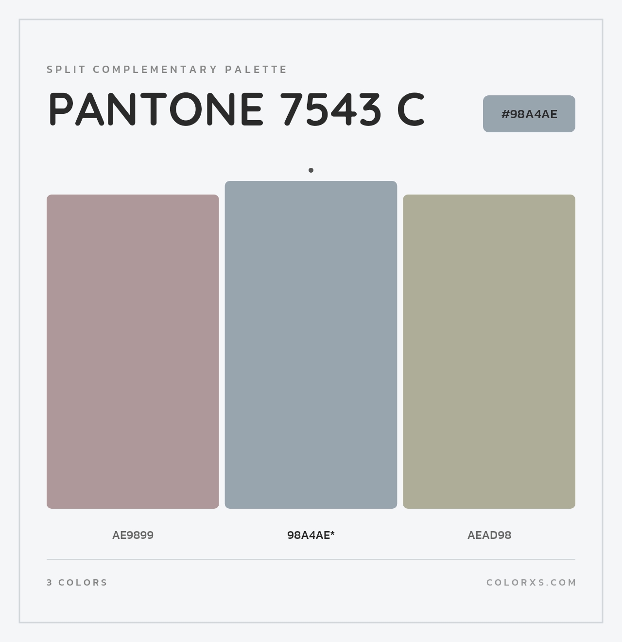 PANTONE 7543 C - Split-Complementary Color Palette