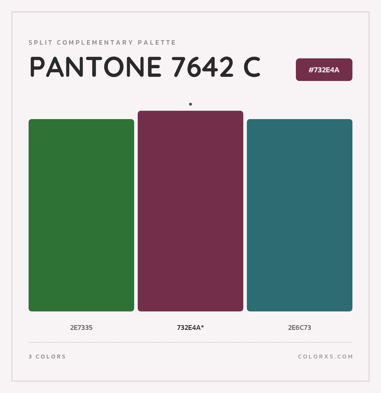 PANTONE 7642 C - Split-Complementary Color Palette