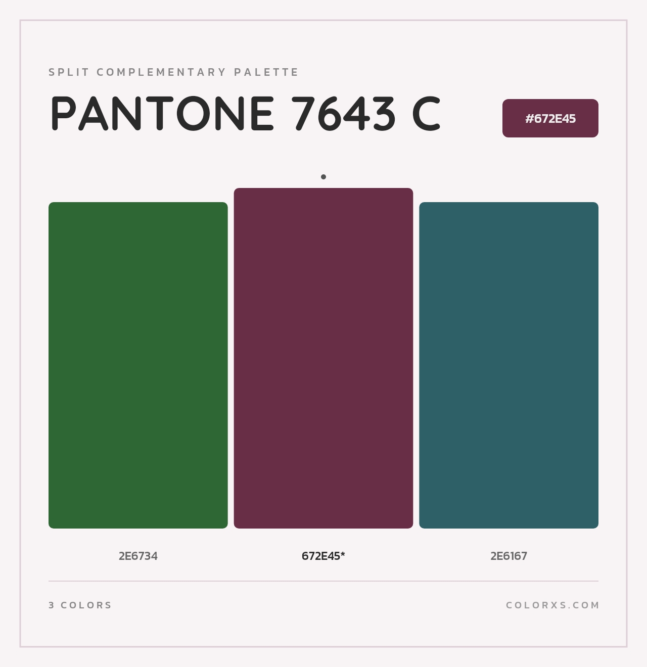 PANTONE 7643 C - Split-Complementary Color Palette