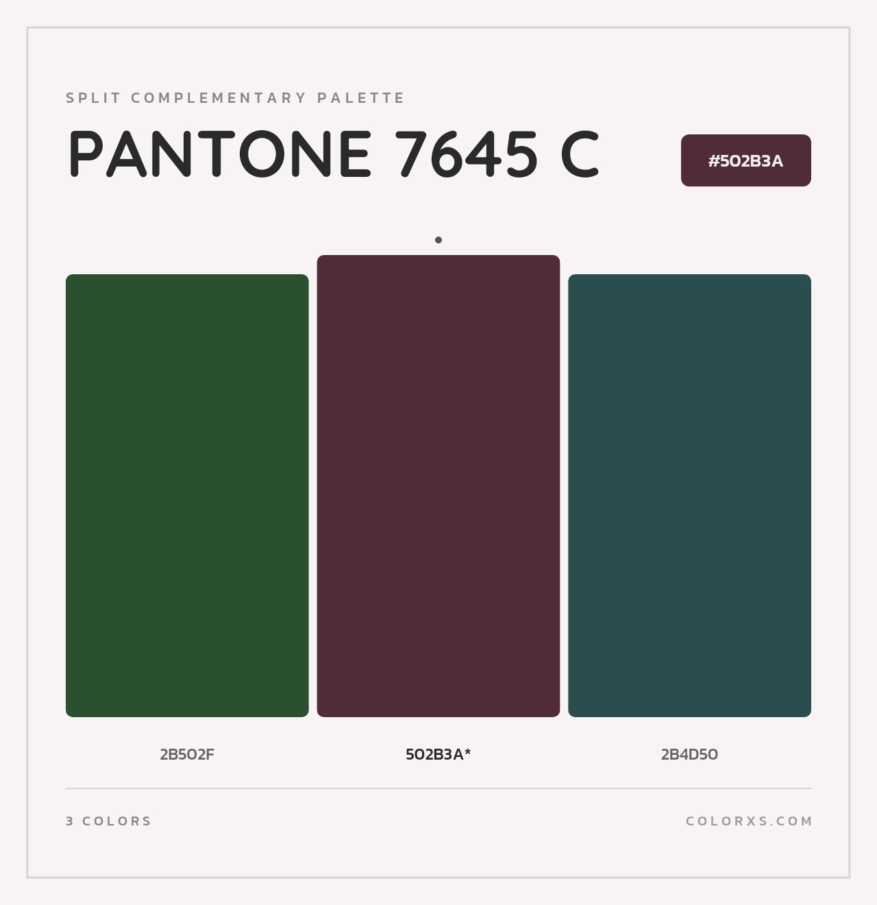 PANTONE 7645 C - Split-Complementary Color Palette