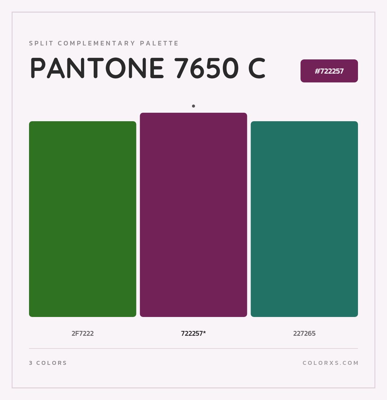 PANTONE 7650 C - Split-Complementary Color Palette