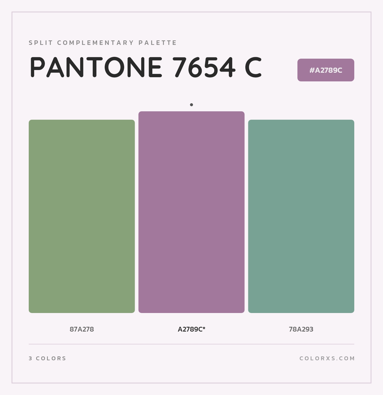 PANTONE 7654 C - Split-Complementary Color Palette