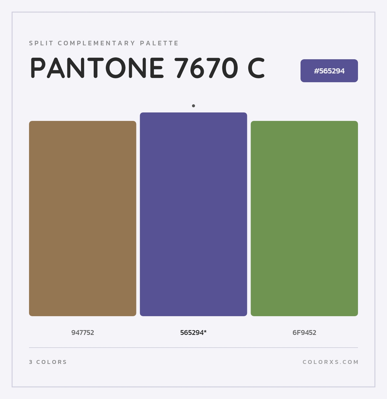 PANTONE 7670 C - Split-Complementary Color Palette