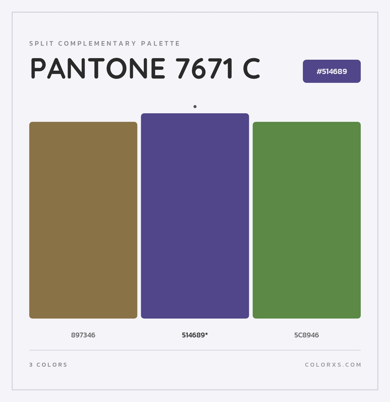 PANTONE 7671 C - Split-Complementary Color Palette
