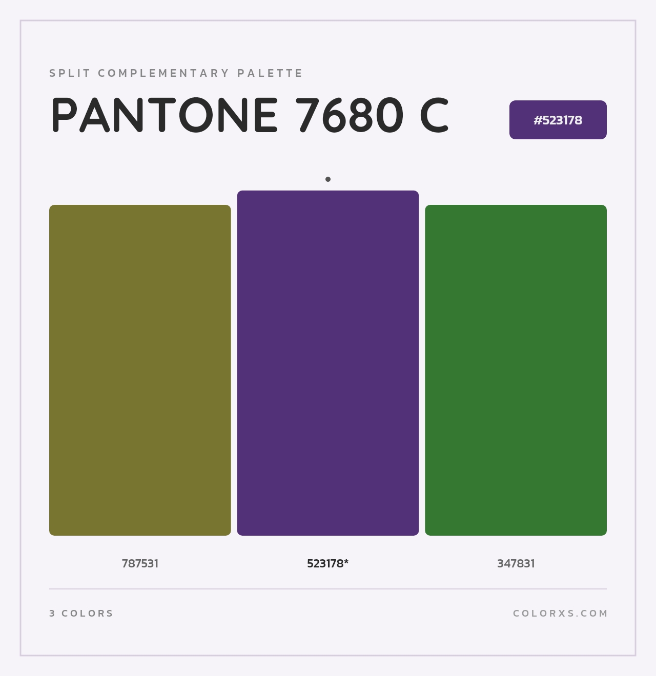 PANTONE 7680 C - Split-Complementary Color Palette