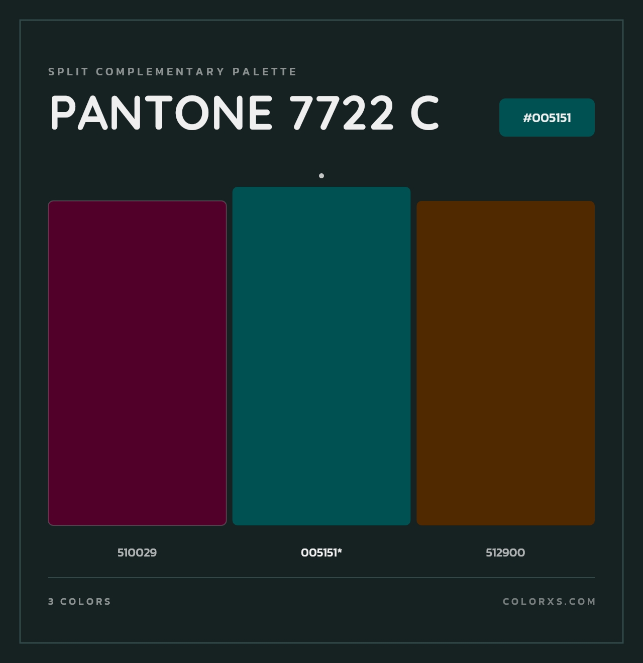 PANTONE 7722 C - Split-Complementary Color Palette