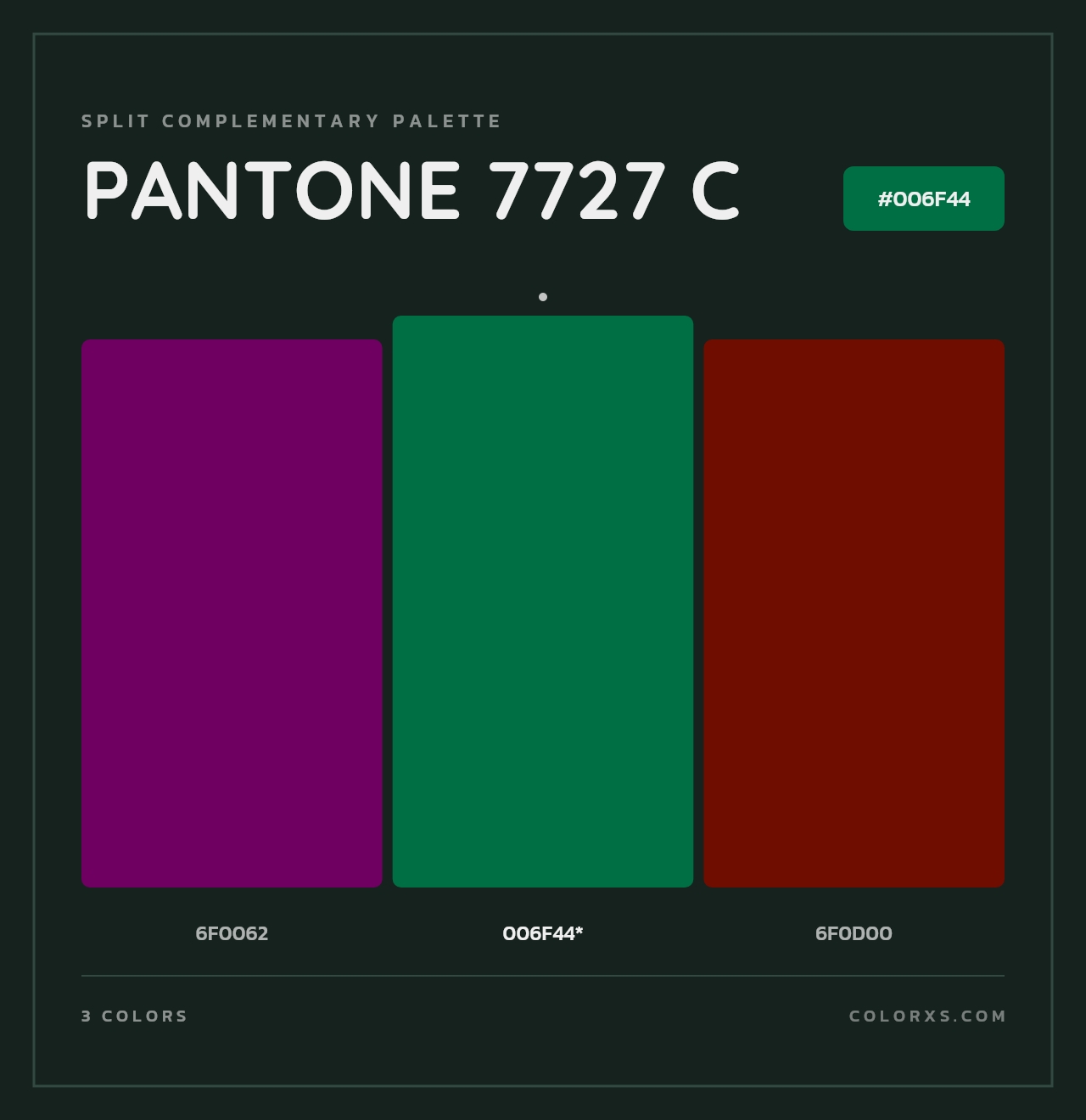 PANTONE 7727 C - Split-Complementary Color Palette