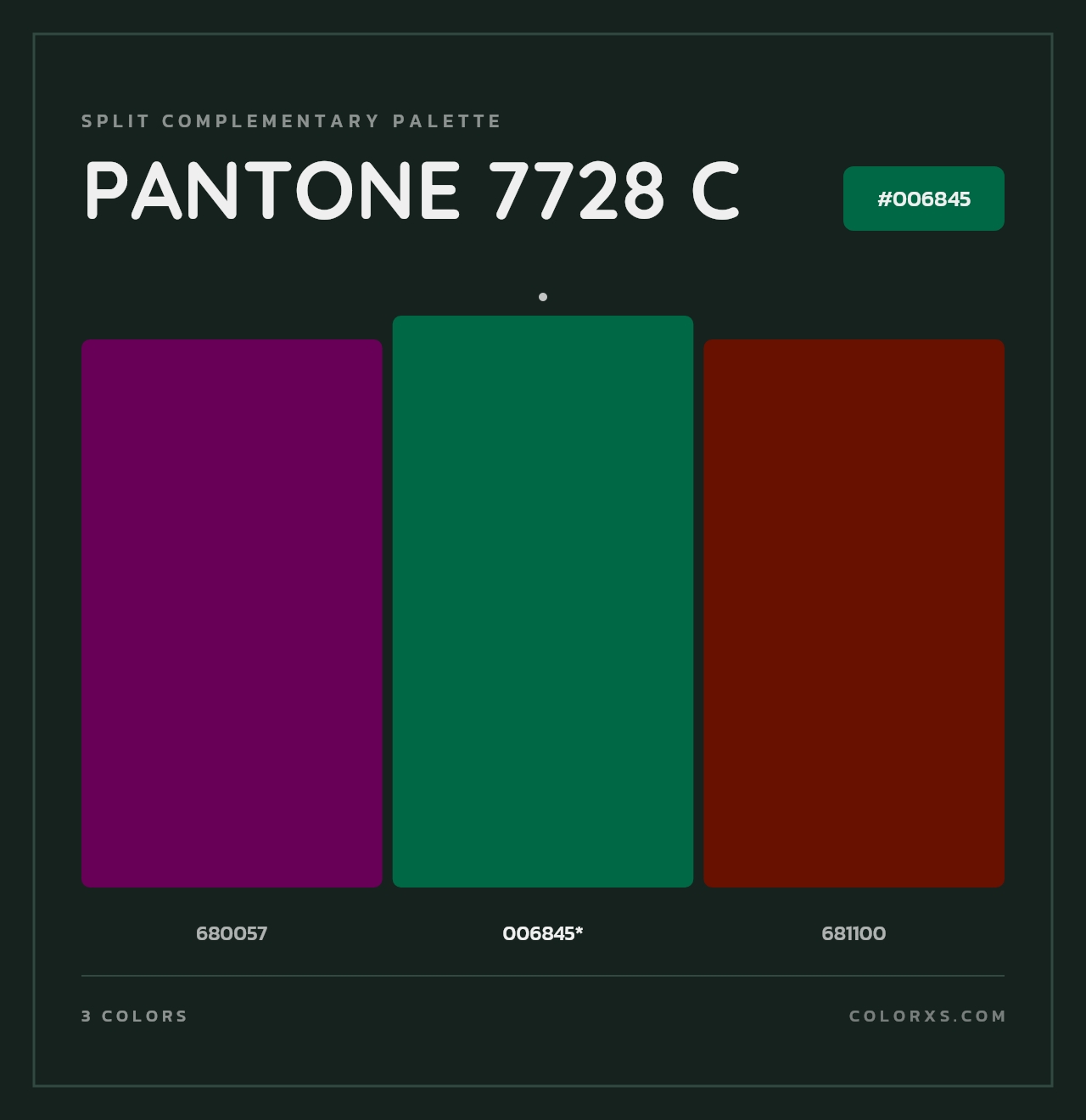 PANTONE 7728 C - Split-Complementary Color Palette