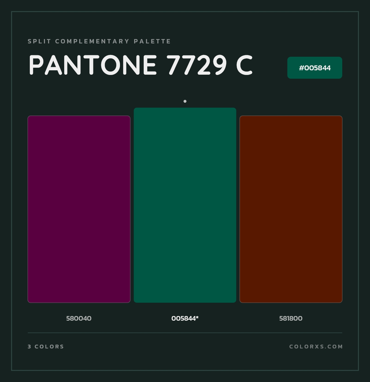 PANTONE 7729 C - Split-Complementary Color Palette