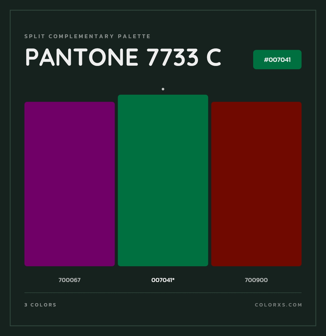PANTONE 7733 C - Split-Complementary Color Palette