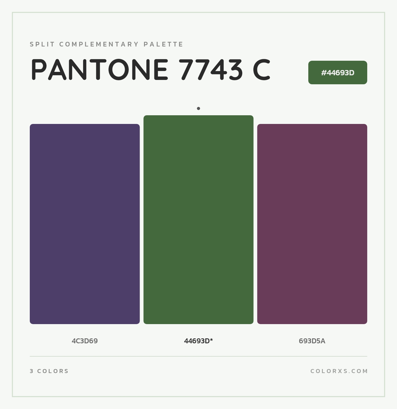 PANTONE 7743 C - Split-Complementary Color Palette