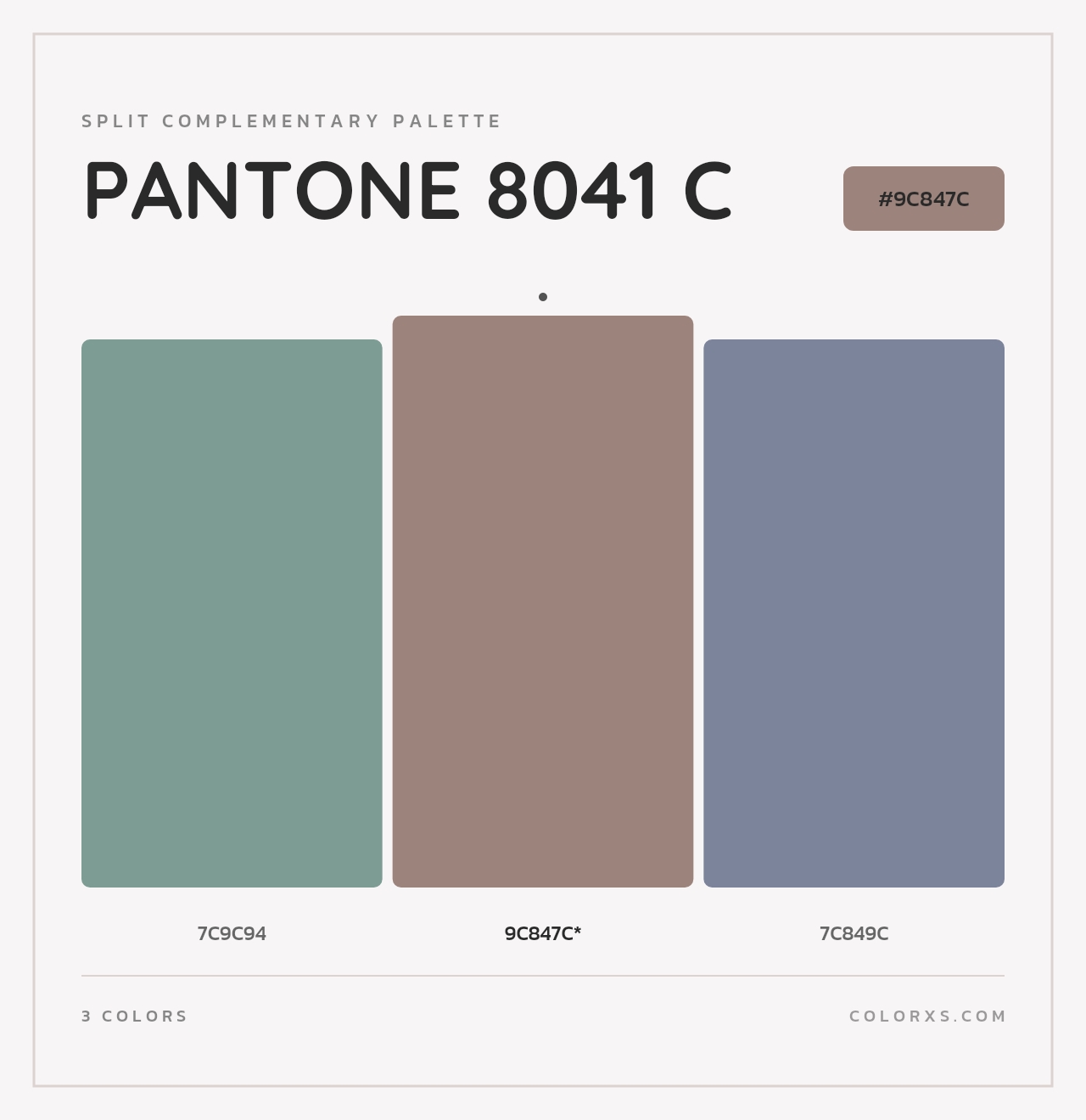 PANTONE 8041 C - Split-Complementary Color Palette