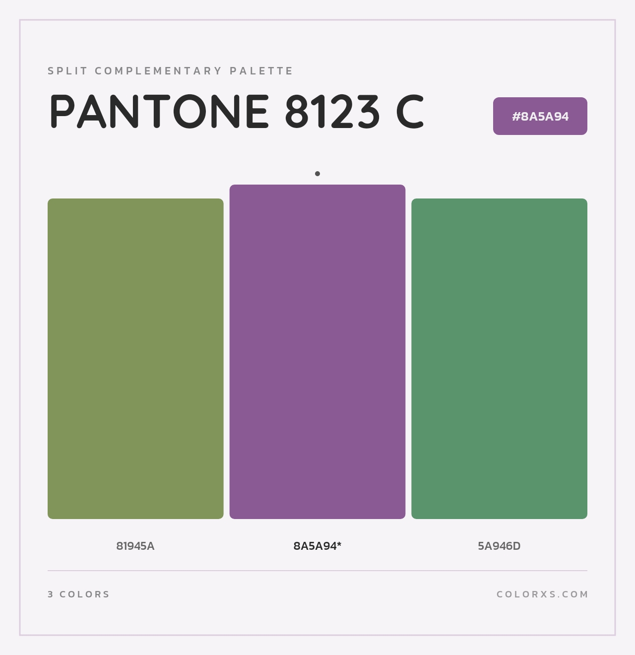 PANTONE 8123 C - Split-Complementary Color Palette