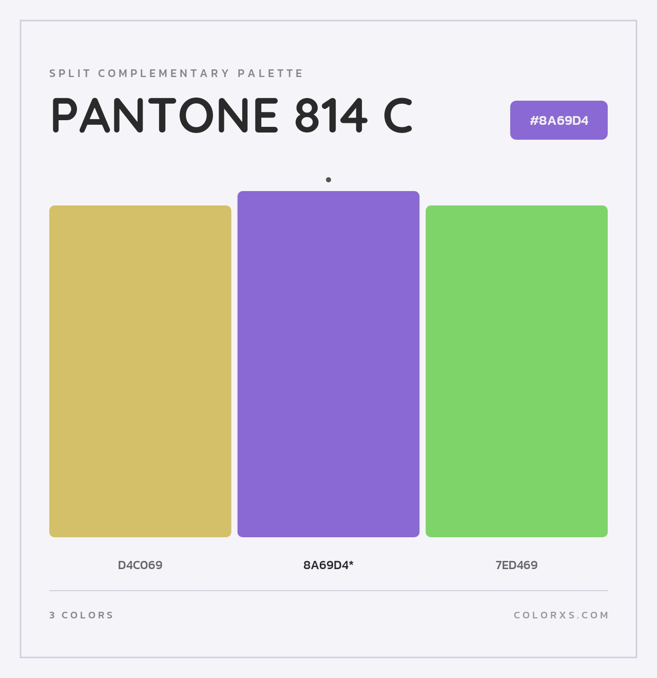 PANTONE 814 C - Split-Complementary Color Palette