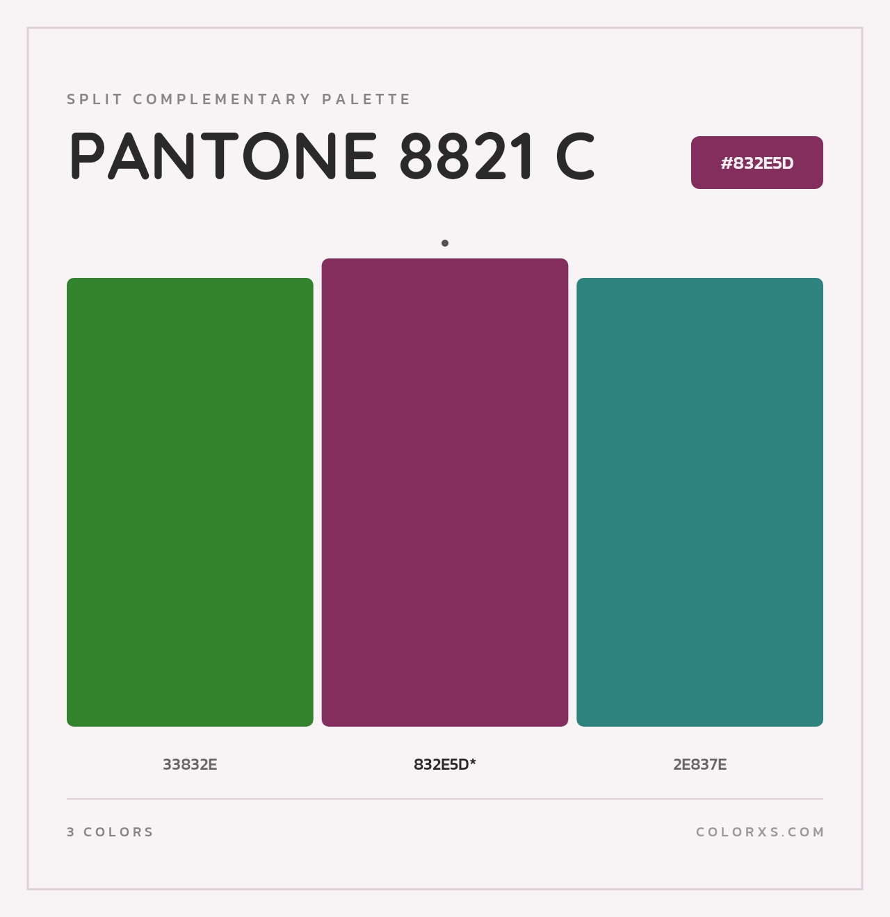 PANTONE 8821 C - Split-Complementary Color Palette