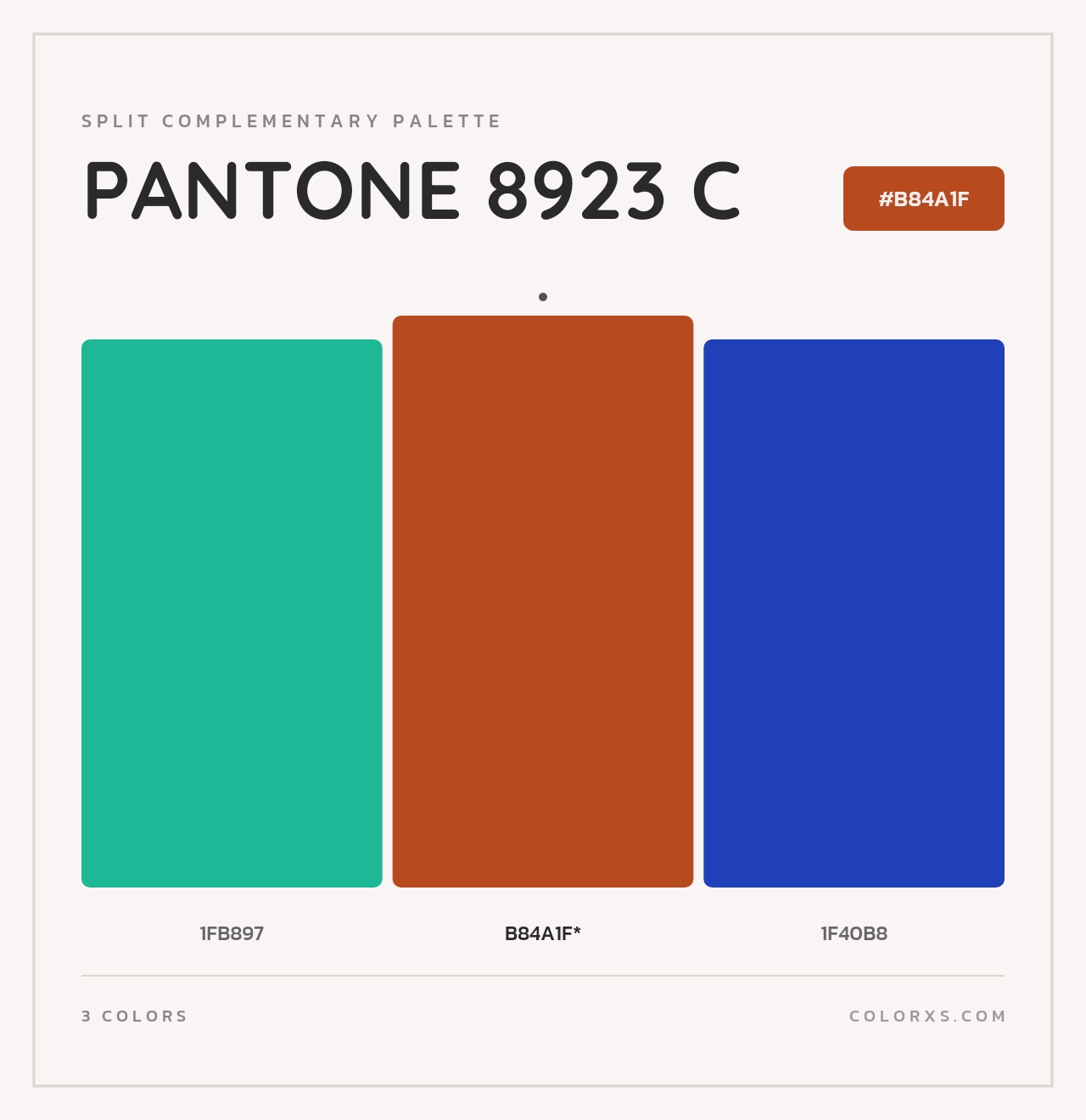 PANTONE 8923 C - Split-Complementary Color Palette