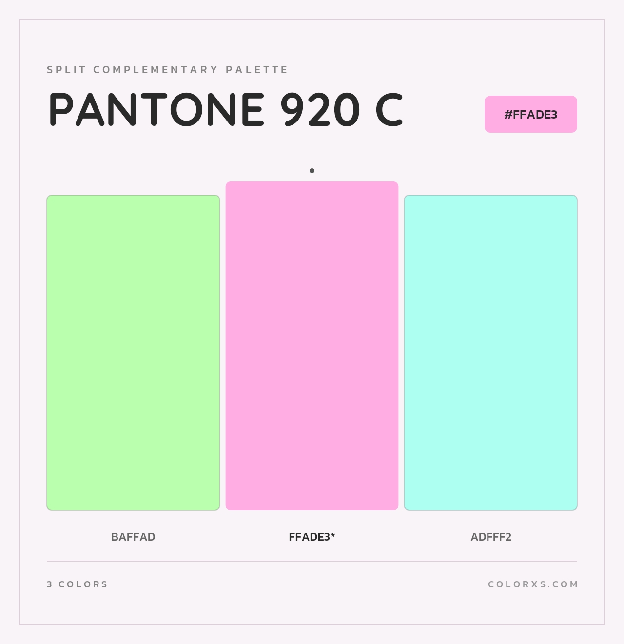 PANTONE 920 C - Split-Complementary Color Palette