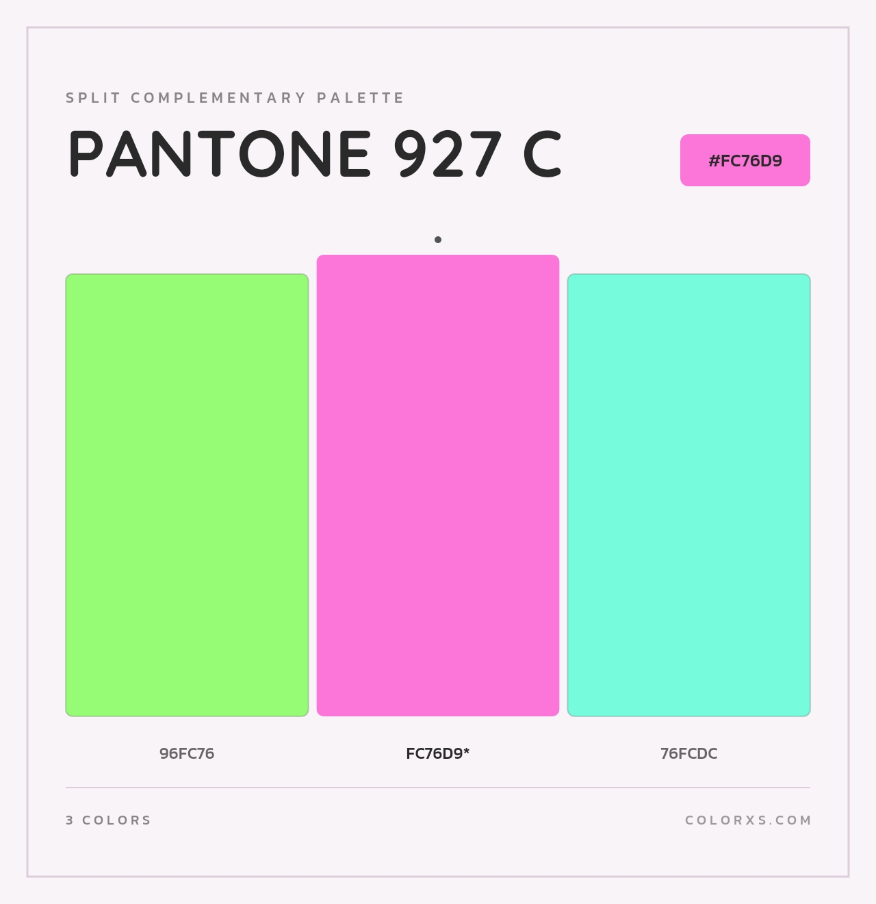 PANTONE 927 C - Split-Complementary Color Palette
