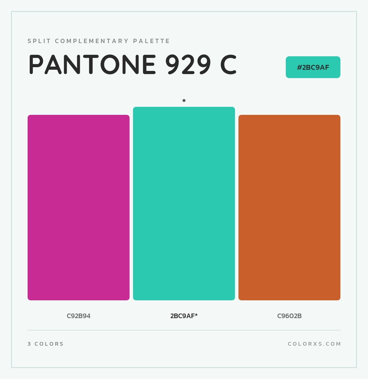 PANTONE 929 C - Split-Complementary Color Palette