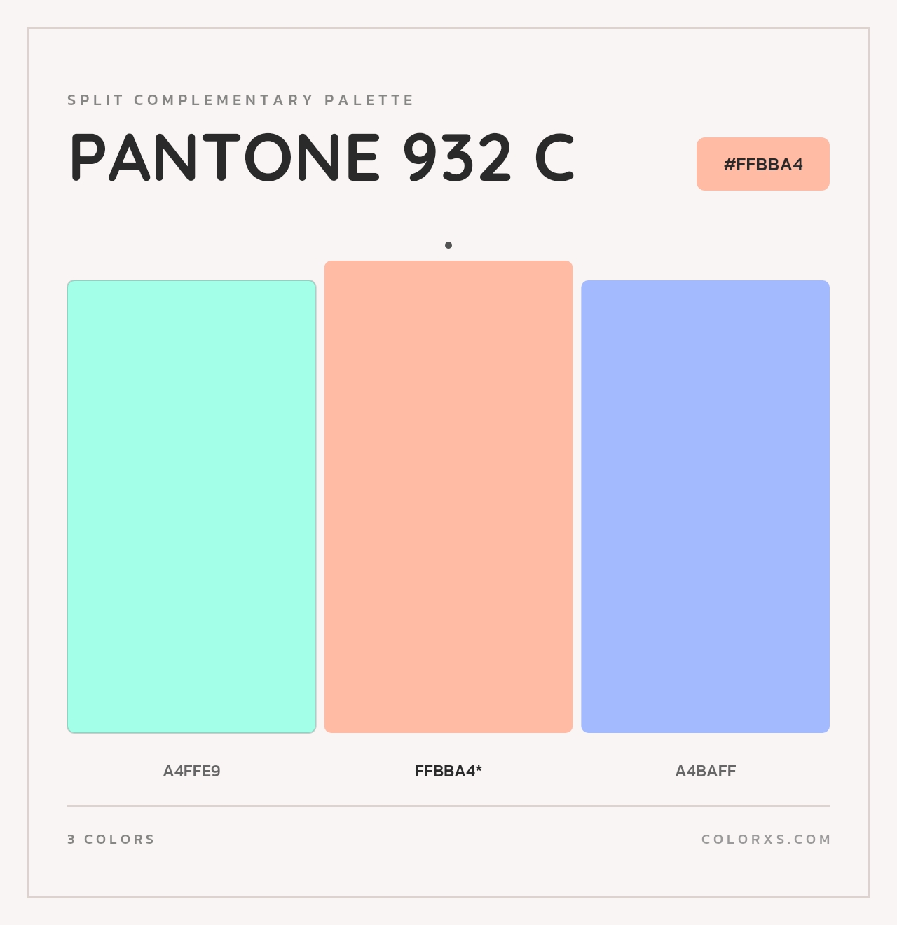 PANTONE 932 C - Split-Complementary Color Palette