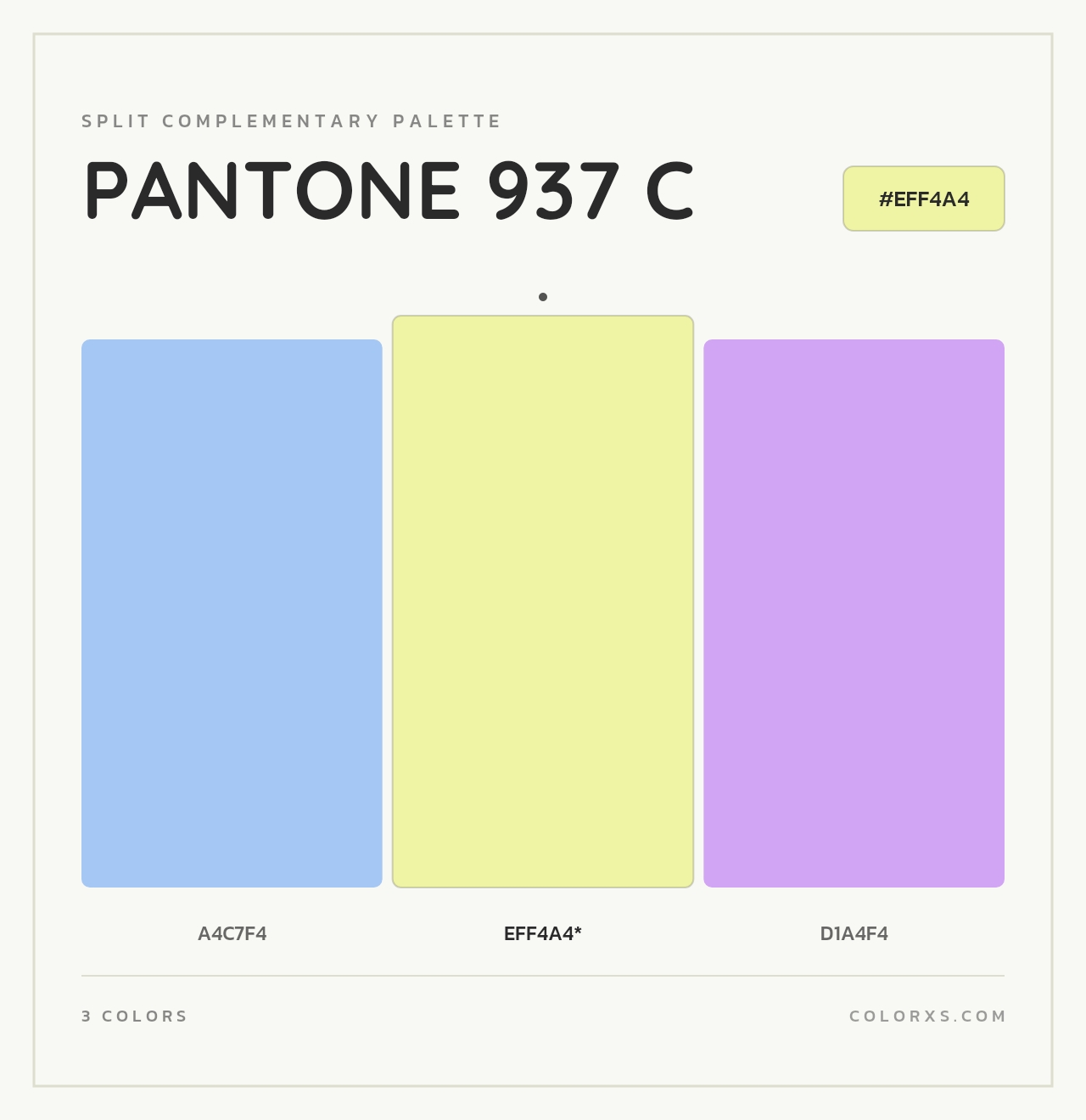 PANTONE 937 C - Split-Complementary Color Palette